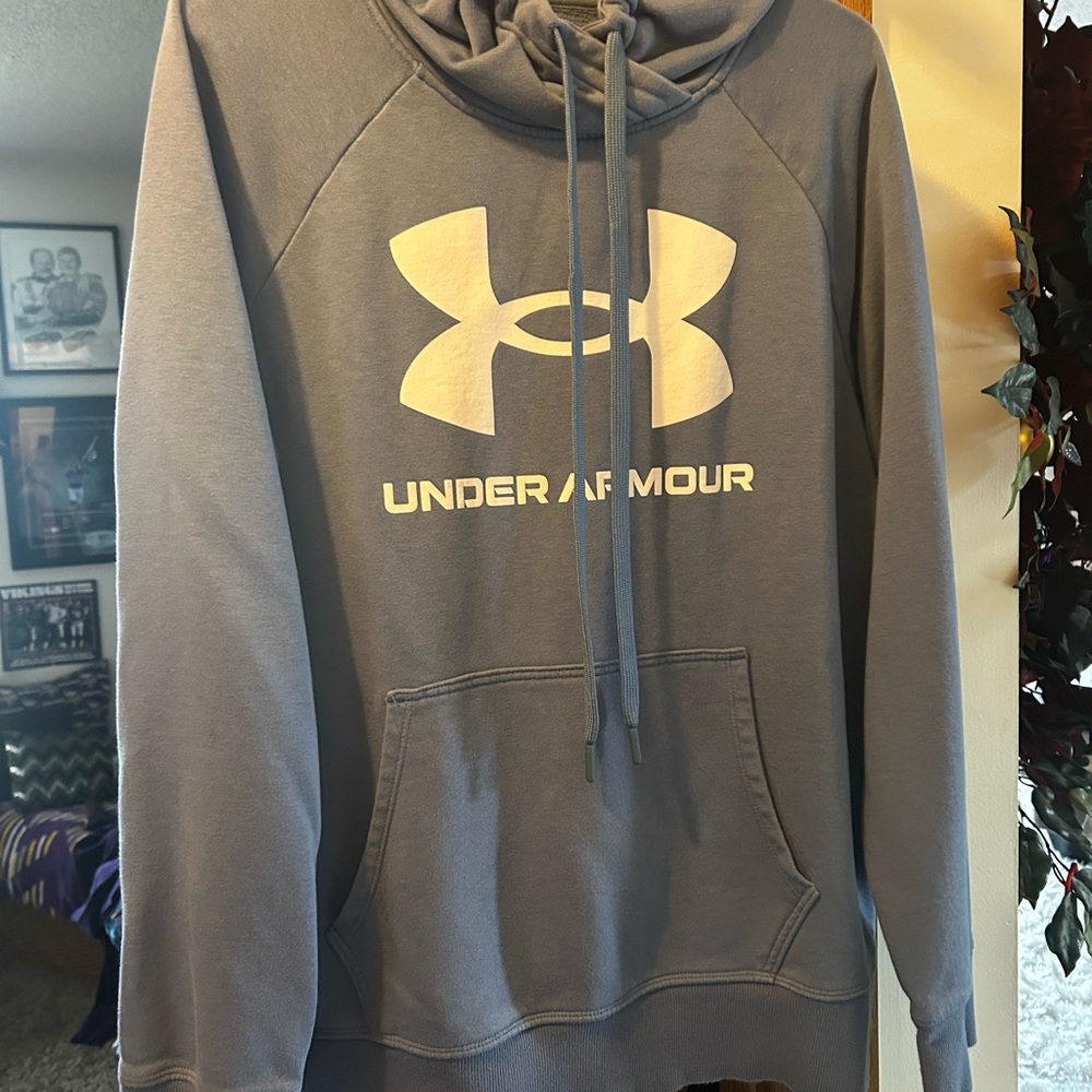 Under Armour Slate blue Hoodie with White Logo